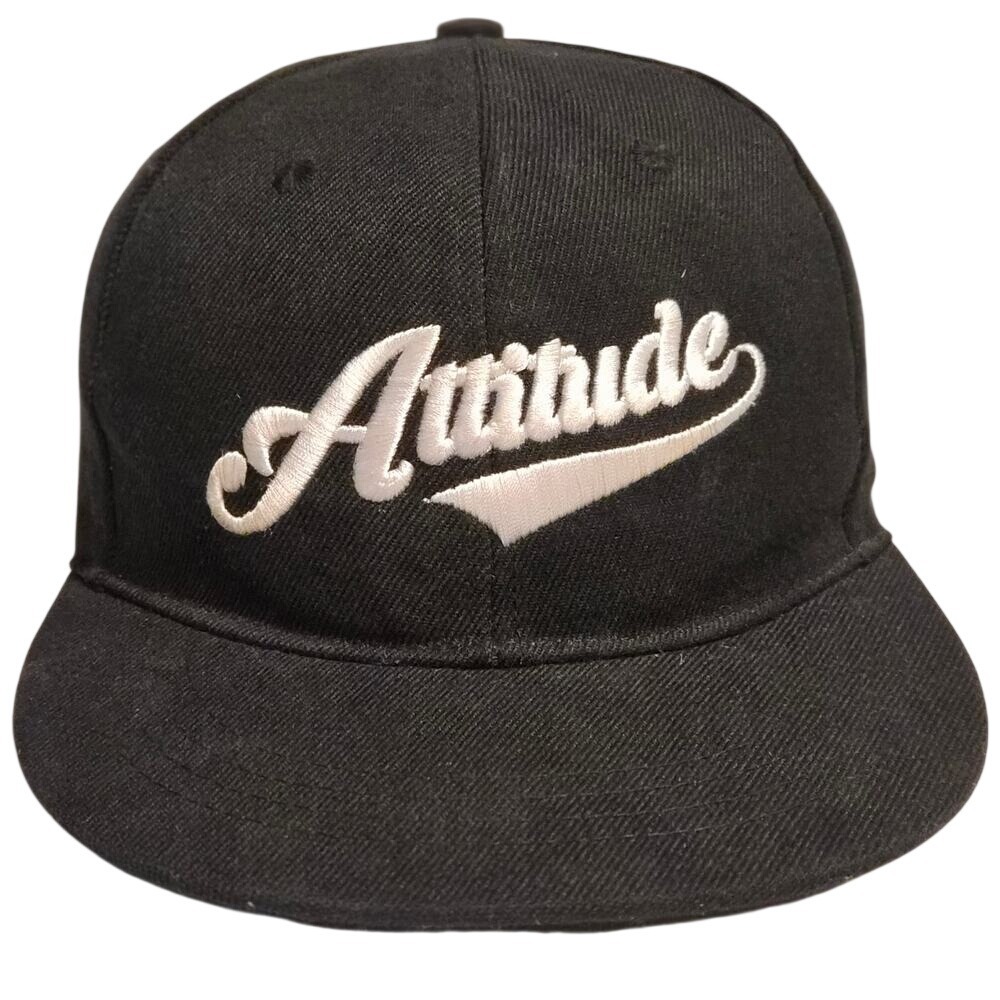 Mow Vape Attitude Snapback Hat Black Embroidered Flat Brim Streetwear Cap